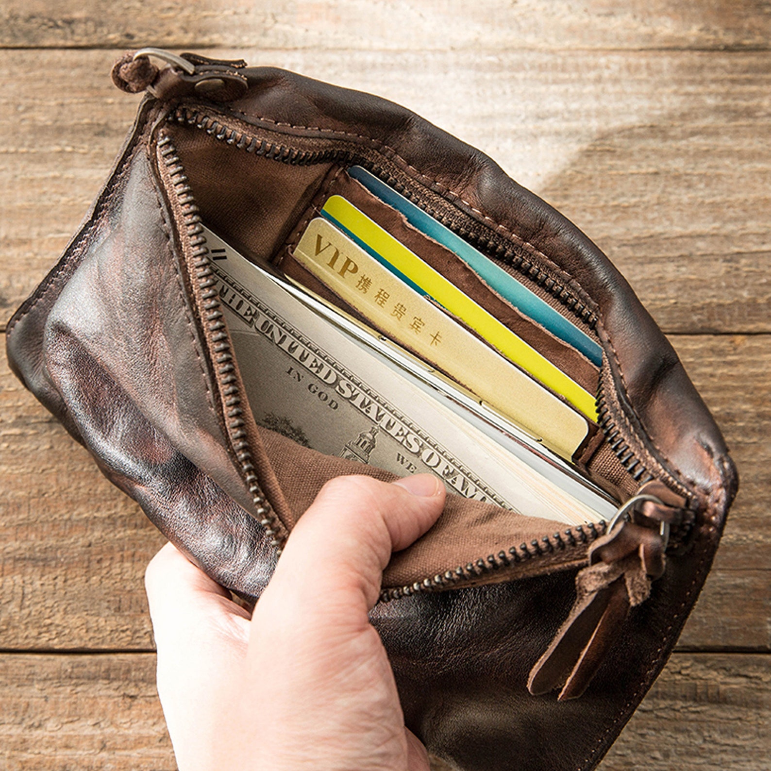 Bolso clutch para hombre hecho a mano / cartera de cuero Etsy