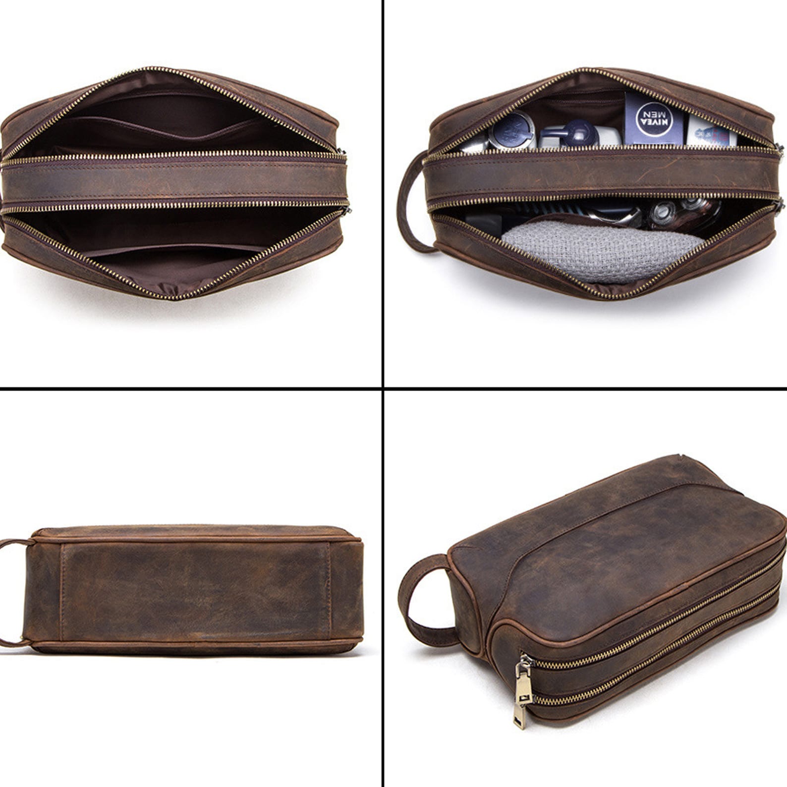 Unisex Leather Toiletry Bagdopp Kit for Men Bathroom Bag Etsy