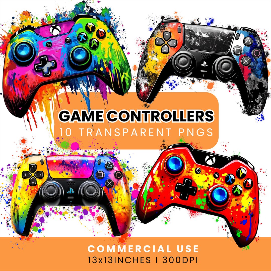 Game Controller Clipart Bundle | Gamer PNG | Video Game Clipart ...