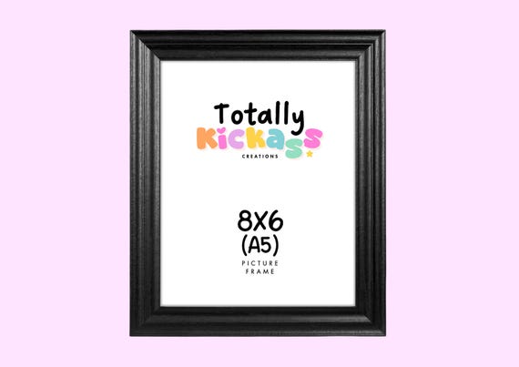 A5 8x6 Black Photo Frame, Picture Frame, Art Frame, Poster Frame, Portrait Frame, Landscape Frame, Gothic Frame, Home and Wall Decor