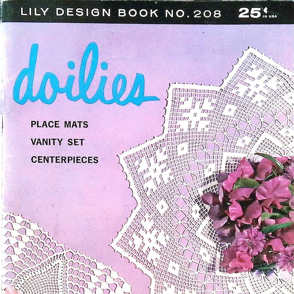 1960's Vintage Crochet Book - Doilies, Place Mats, Vanity Set, Centerpieces - Digital Download PDF