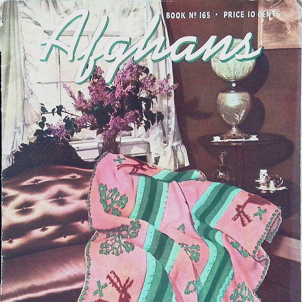 1940's Vintage Crochet Book - Afghans - Digital Download PDF