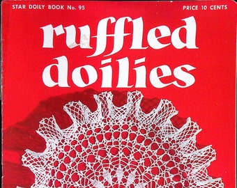 1950's Vintage Crochet Book - Ruffled Doilies - Round, Tatted, Oval, Square, Octopus, Daisy - Digital Download PDF