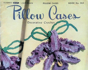 1950&#39;s Vintage Crochet Book - Pillow Cases Decorative Crochet - Appliques, Insertions, Edgings - Digital Download PDF