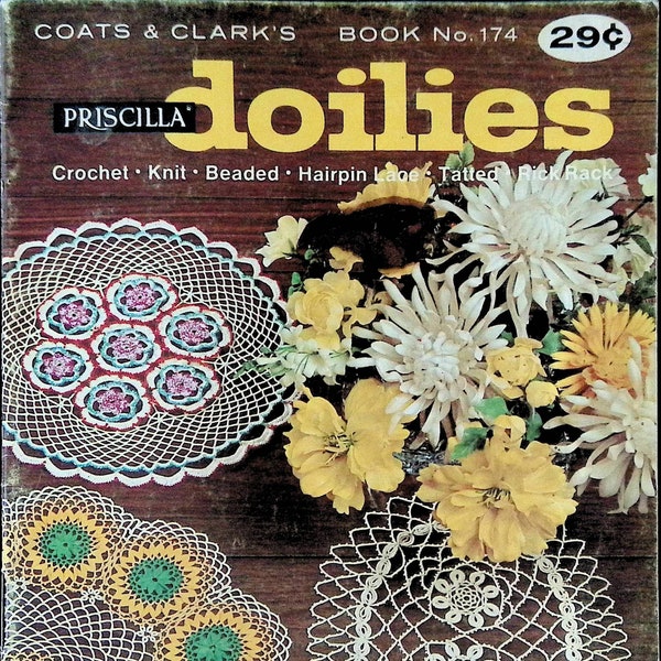 1960's Vintage Crochet Book - Doilies: Crochet, Knit, Beaded, Hairpin Lace, Tatted, Rick Rack - Digital Download PDF