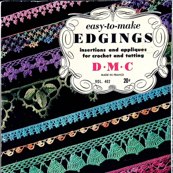 1950's Vintage Crochet Book - Easy to Make Edgings - Crocheted and Tatted - Digital Download PDF
