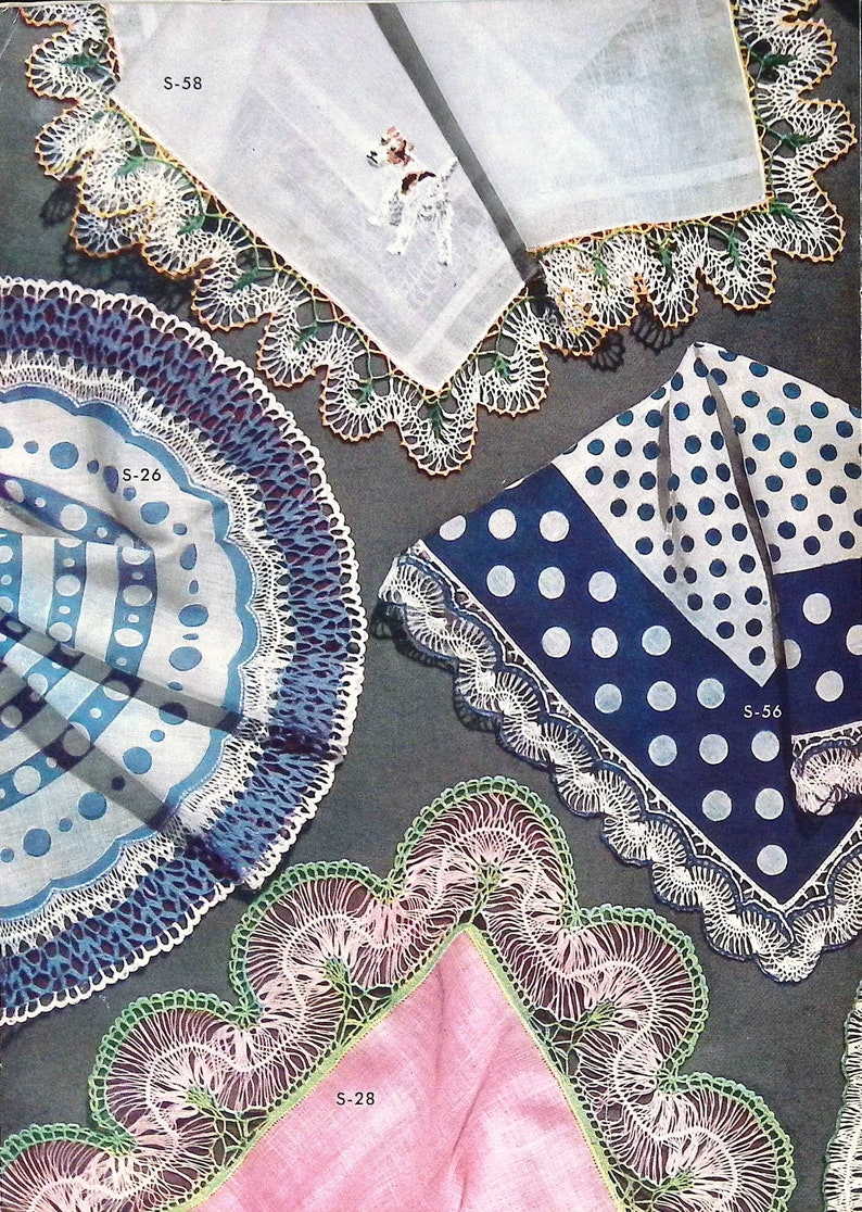 1950's Vintage Crochet Book Edgings for Handkerchiefs Etsy