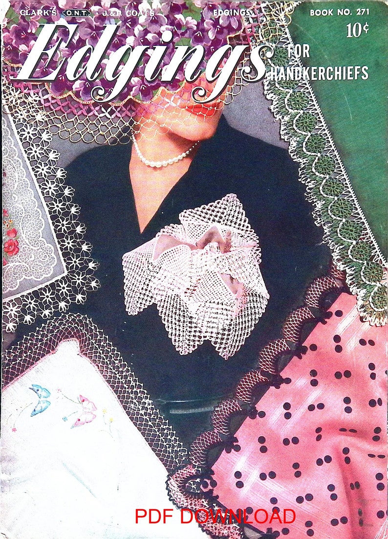 1950's Vintage Crochet Book Edgings for Handkerchiefs Etsy