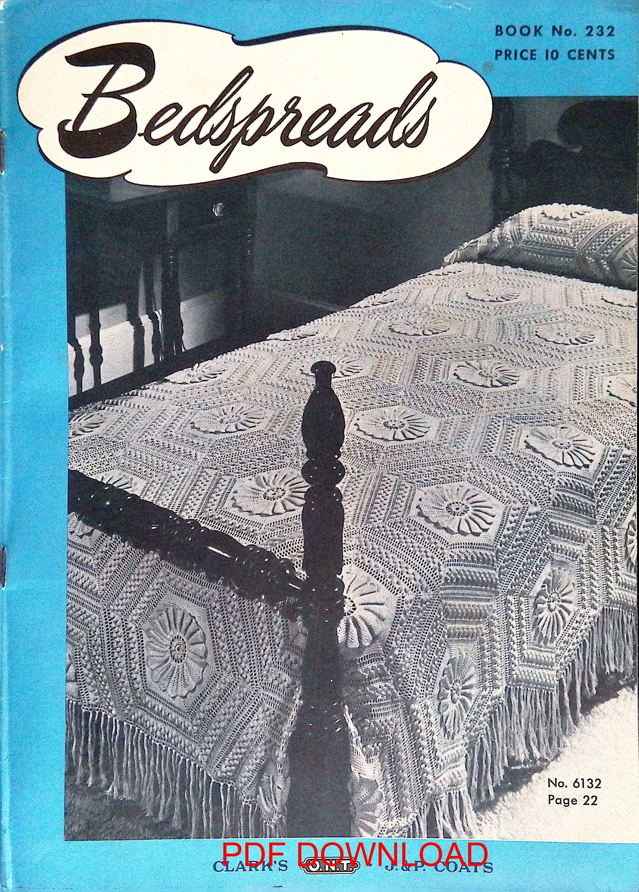 1940's Vintage Crochet Book - Bedspreads - Digital Download PDF