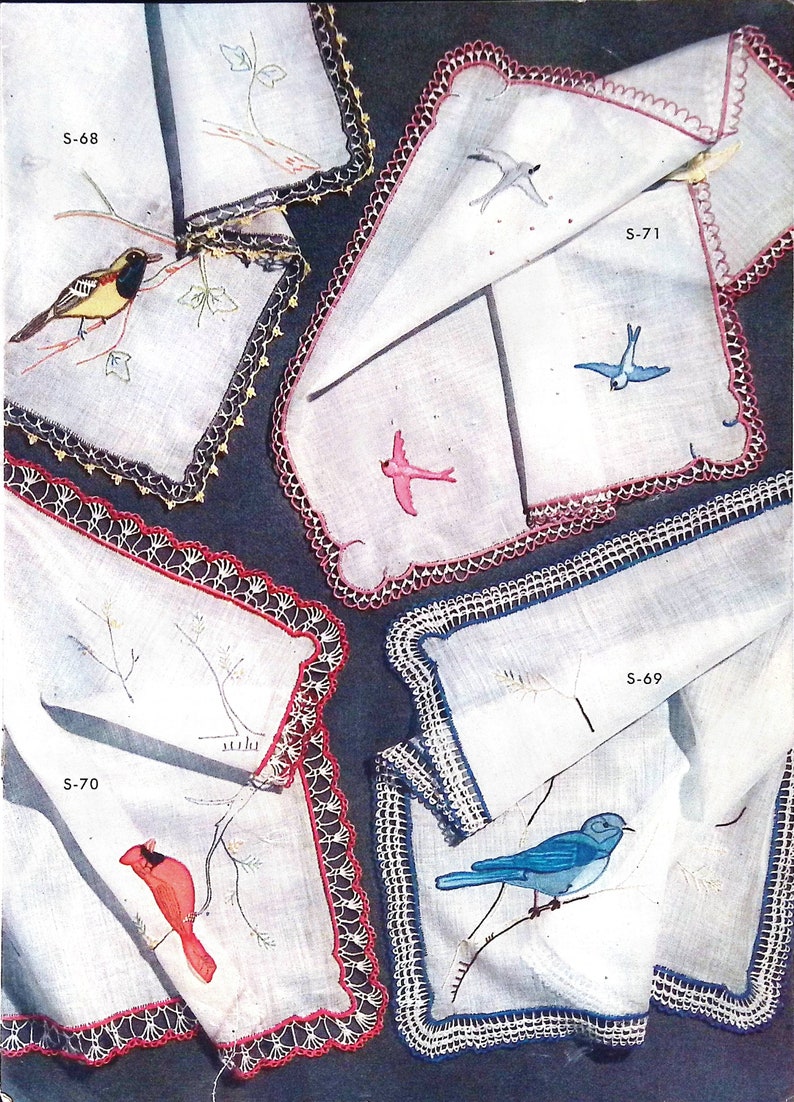 1950's Vintage Crochet Book Edgings for Handkerchiefs Etsy