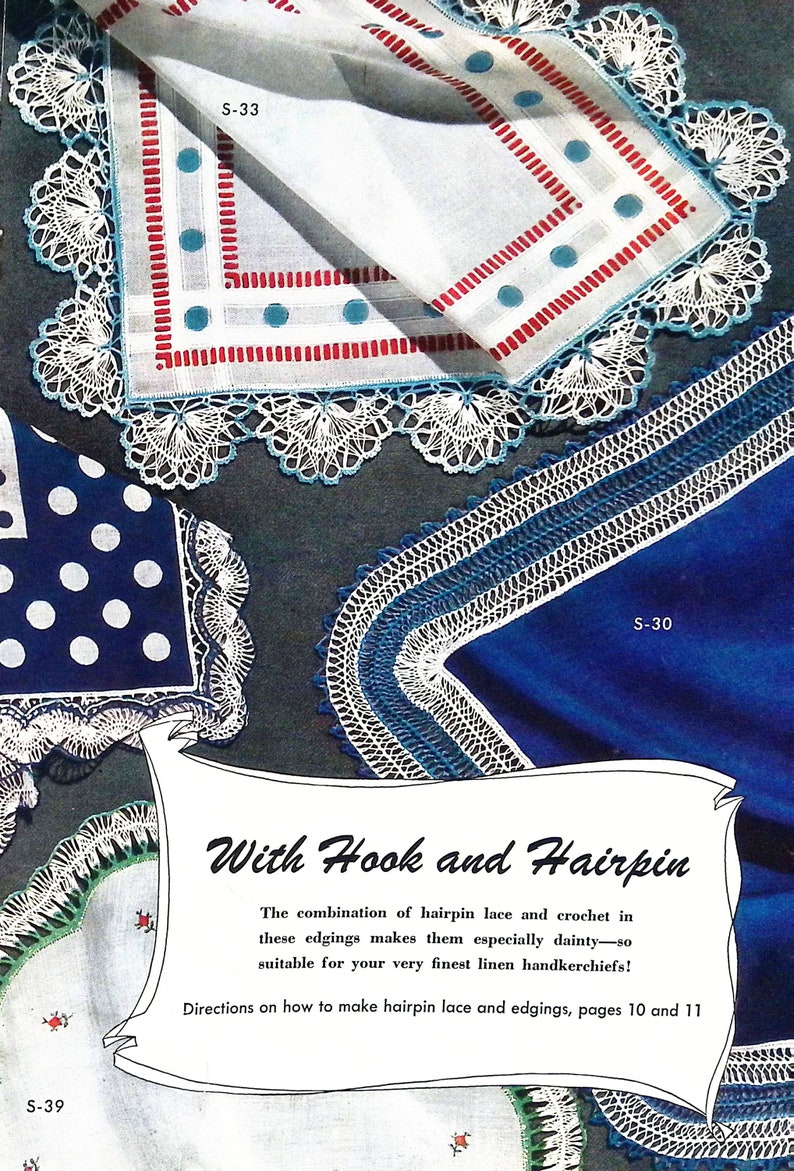 1950's Vintage Crochet Book Edgings for Handkerchiefs Etsy