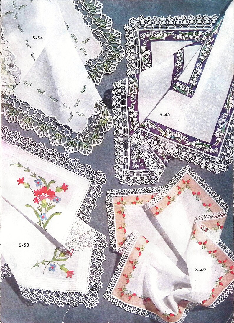 1950's Vintage Crochet Book Edgings for Handkerchiefs Etsy