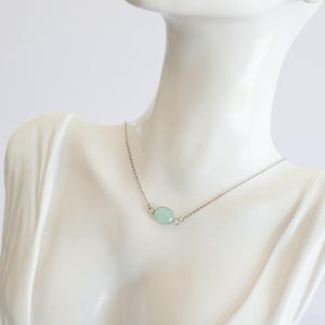 Sterling Silver Aqua Stone Necklace