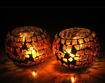 Halloween Candle Set of 2 with Candle Holder - Tealights Candle