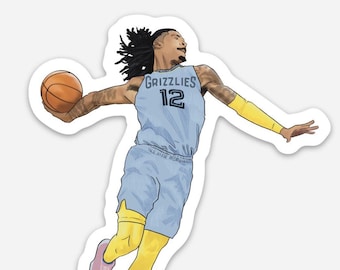 Ja Morant Sticker (Memphis Grizzlies All Star NBA Basketball waterproof Sticker)