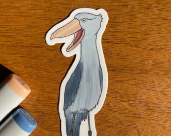 Shoebill Stork Sticker (waterproof weird animal vinyl sticker)