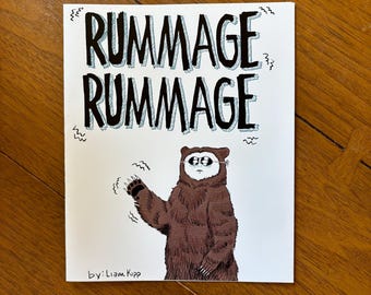 Rummage Rummage Mini Comic and sticker [funny absurd crypdid comic zine sticker]
