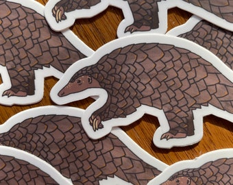 Pangolin Sticker (waterproof weird animal vinyl sticker)