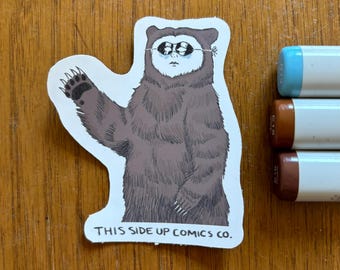 Rummage Rummage sticker [funny absurd crypdid grizzly bear costume sticker]
