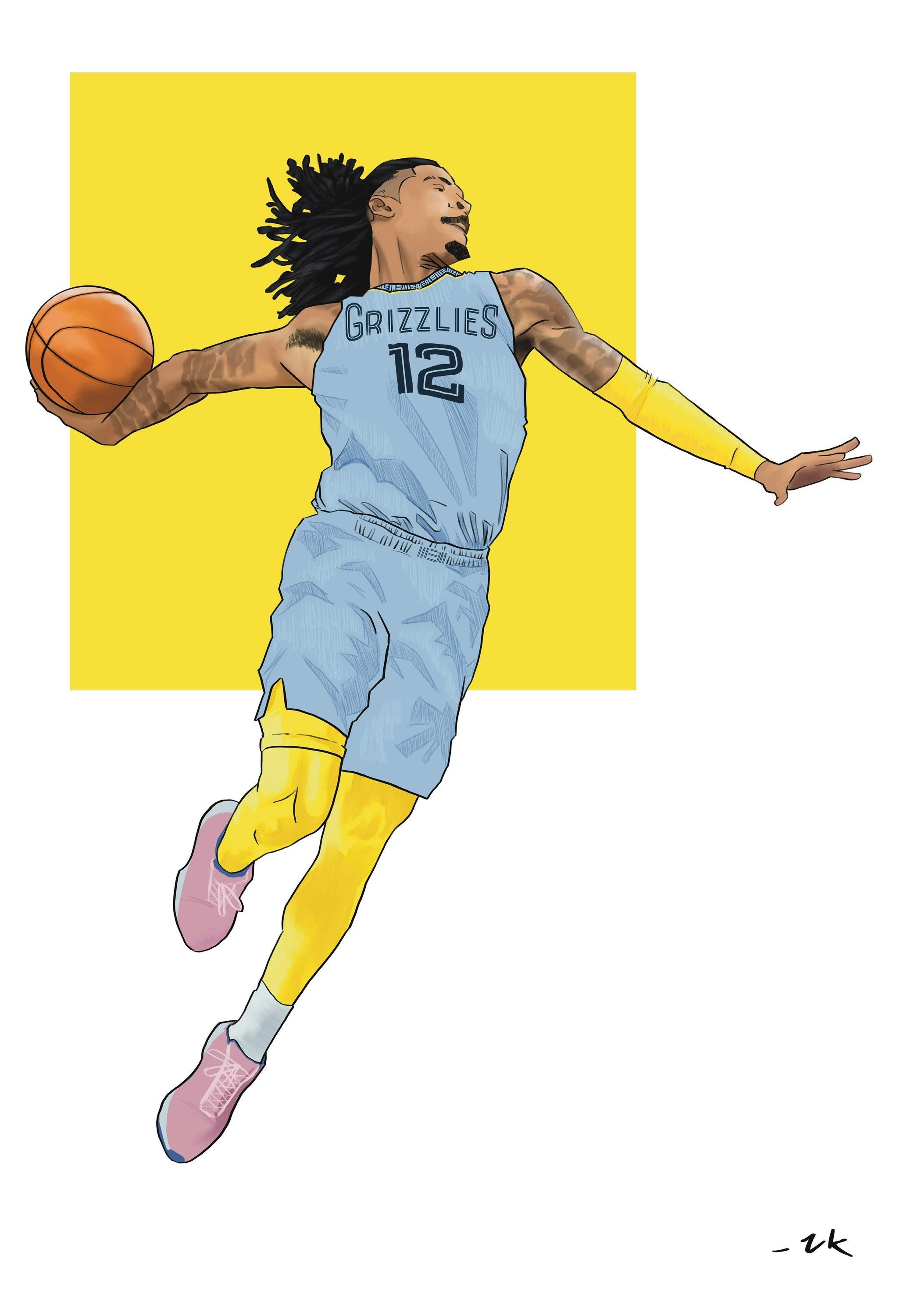 Ja Morant Poster (Memphis Grizzlies All Star NBA Basketball Printable Wall Art Digital Download)