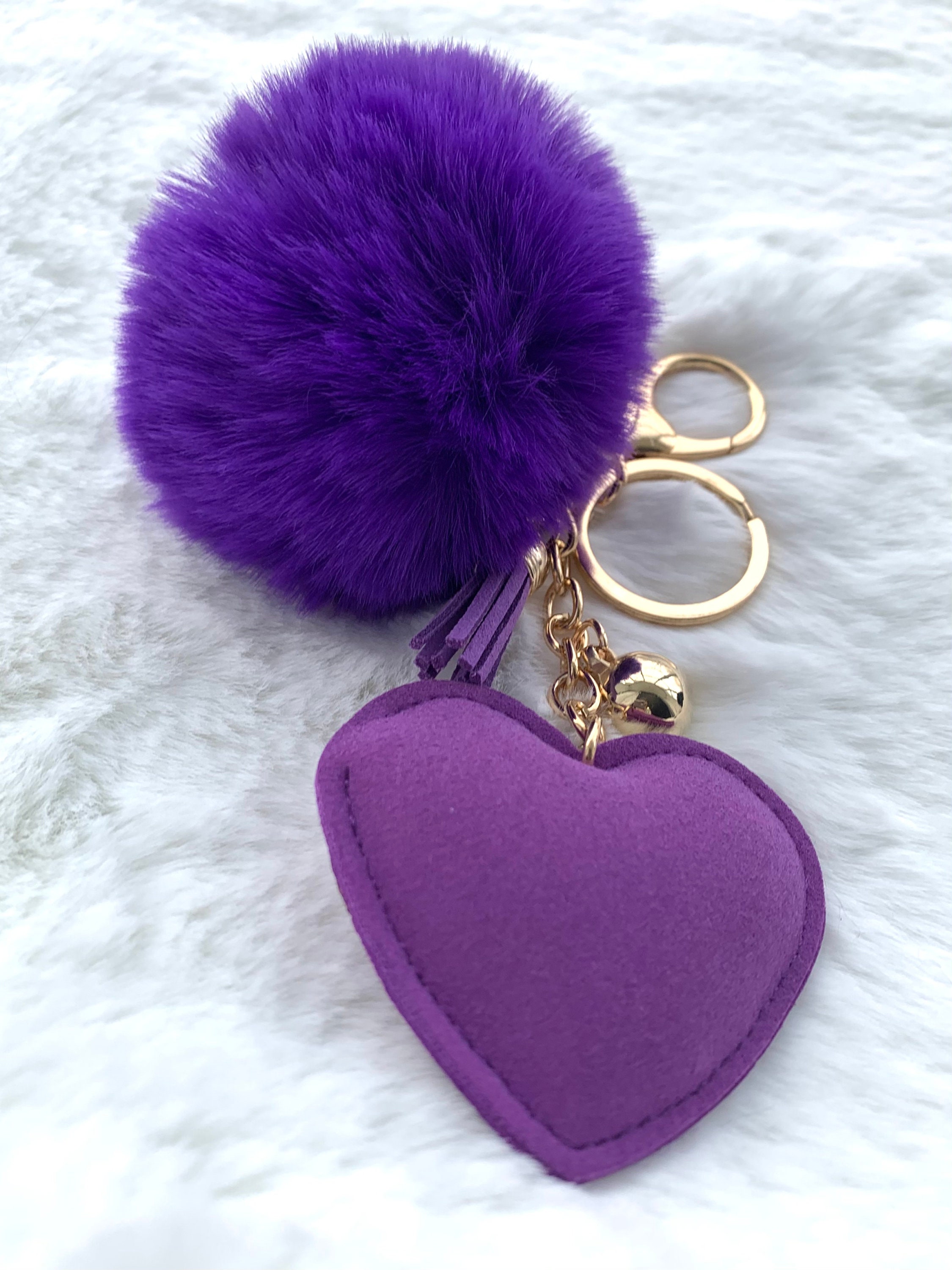 Violet pompom resin keychain – FRIQABEADZ