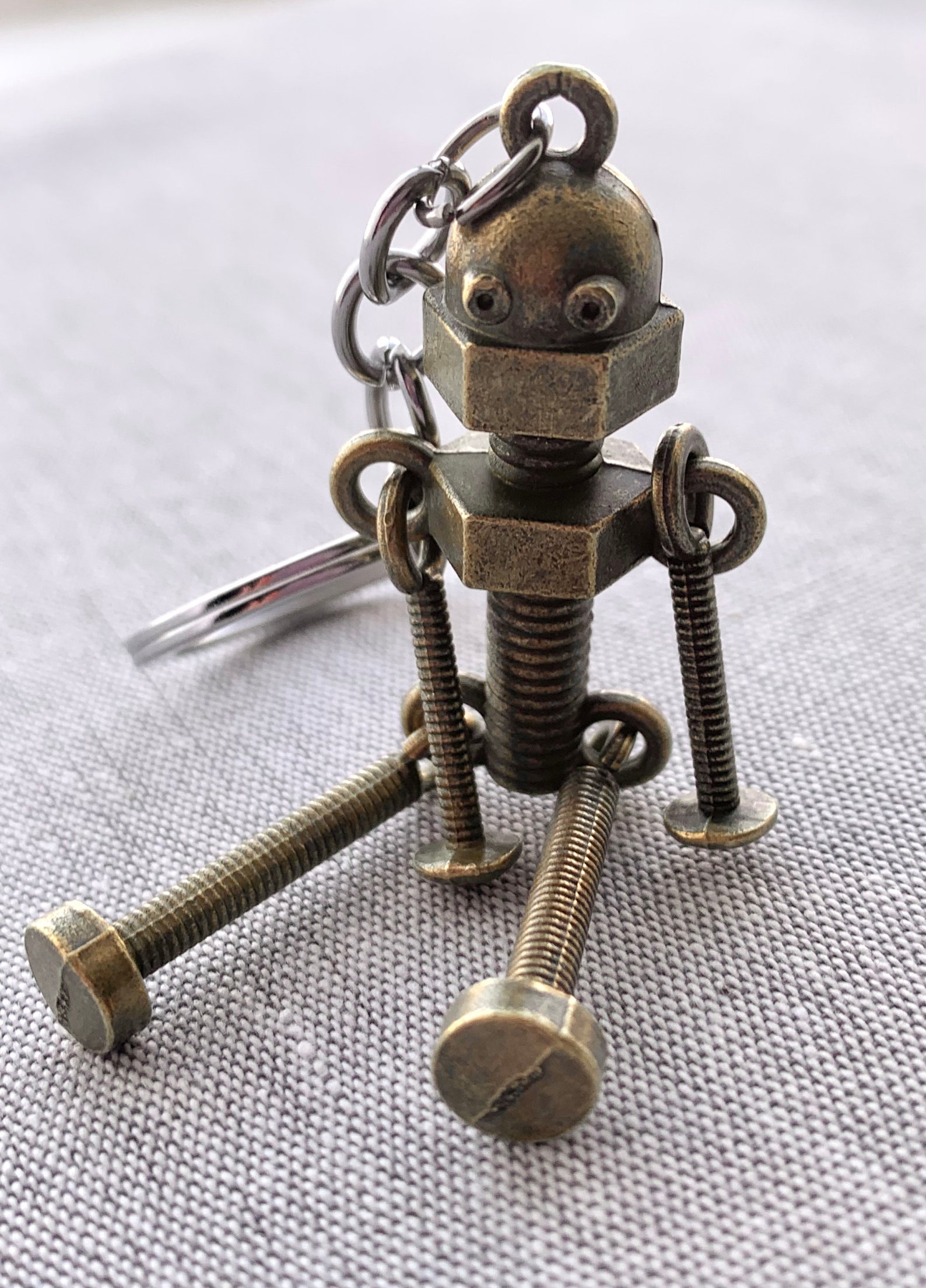Nuts and Bolts Robot Friend Keychain Etsy