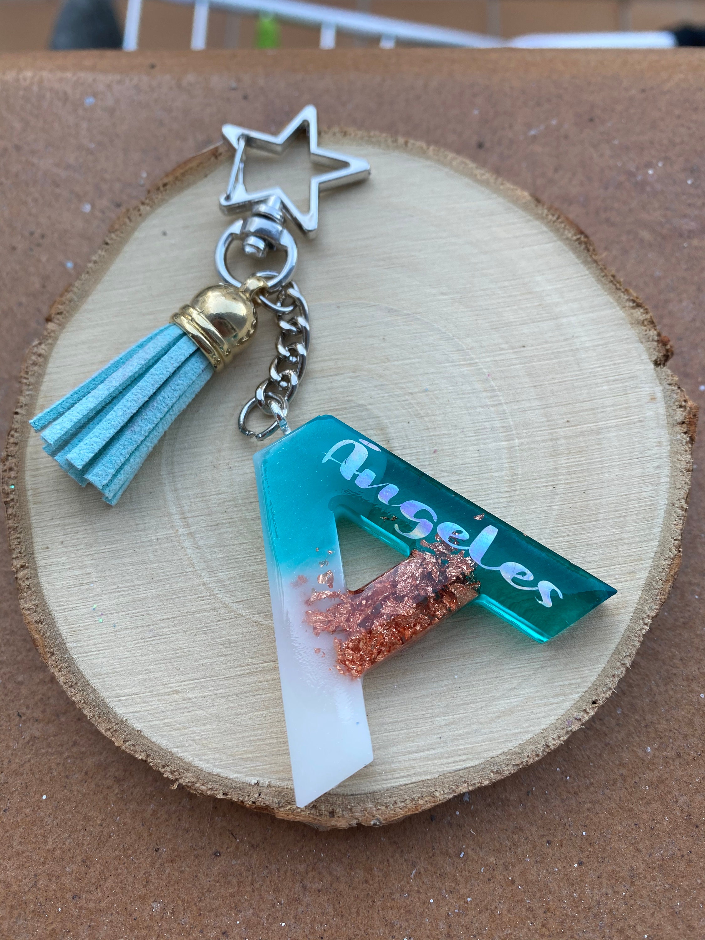 Custom resin initial keychain RESIN KEYCHAINS with custom Etsy
