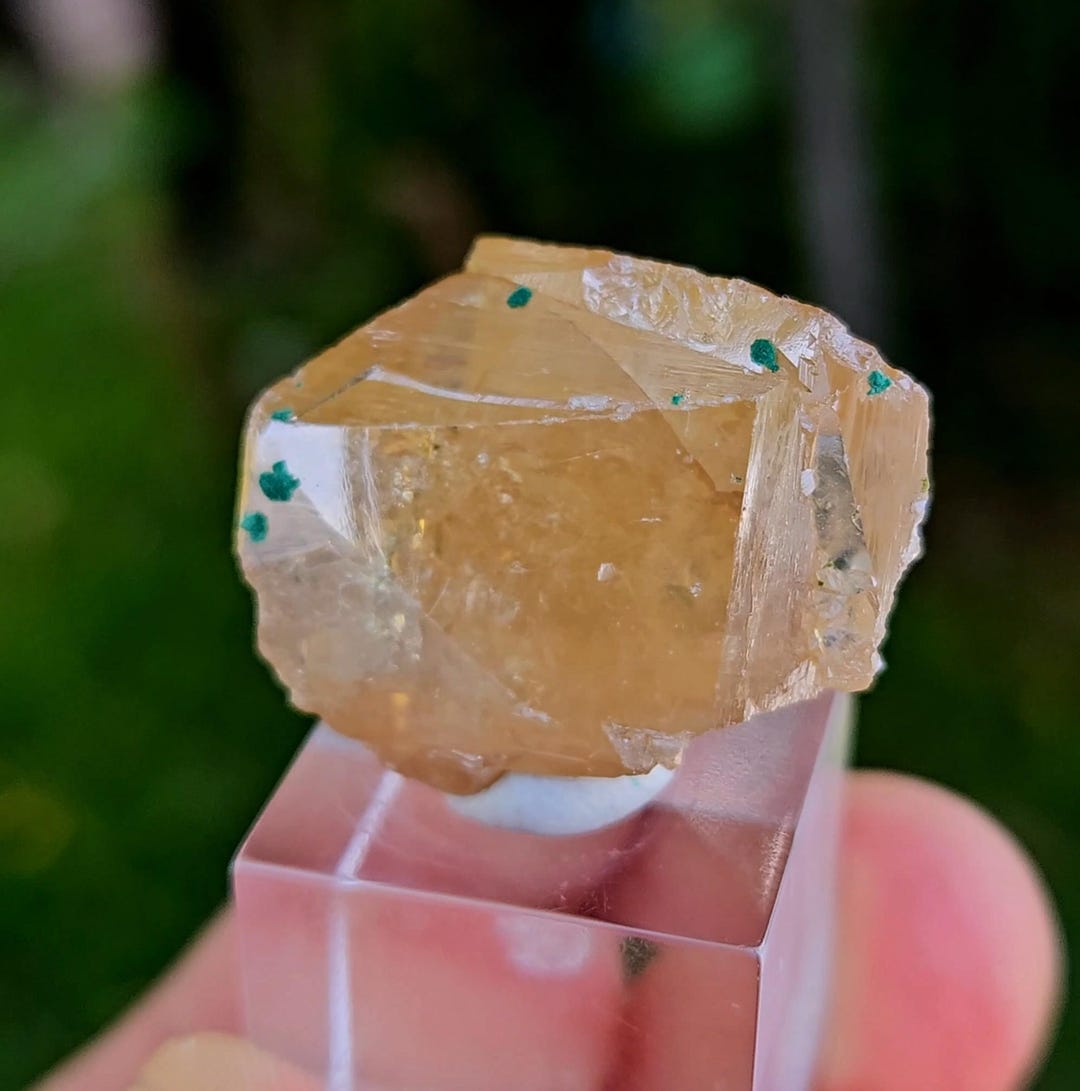 Excellent Malachite on Wulfenite, Tsumeb Mine, Namibia