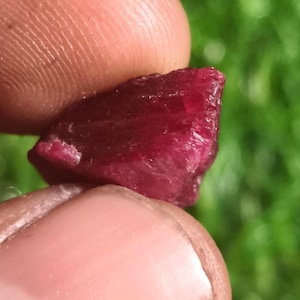 Natural Mozambique Ruby Rough Specimen: Untreated Blood Red Crystal Gemstone | July Birthstone Raw Stone | 14x14x6 mm