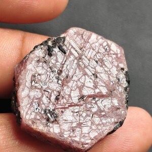 Natural Ruby Record Keeper Crystal - 130ct Raw Corundum Hexagon - Pink Ruby Specimen for Wire Wrapping, Reiki Healing, & Sacred Geometry