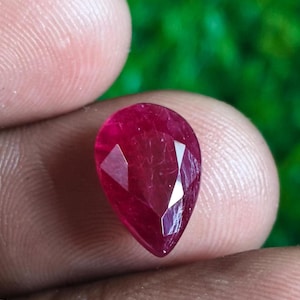 4 CT natürlicher roter Rubin Edelstein, loser Rubin im Birnenschliff, zertifizierter roter Korund für benutzerdefinierten Ring, Juli Geburtsstein, Schmuckherstellung