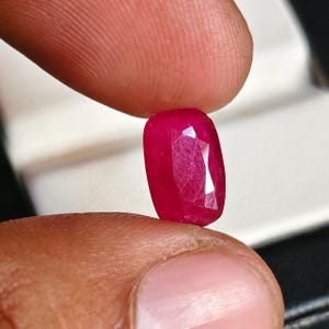 Natural Red Ruby cushion Cut 2.3 CT | Untreated Mozambique Loose Ruby Gemstone for Custom Engagement Ring & Pendant | July Birthstone