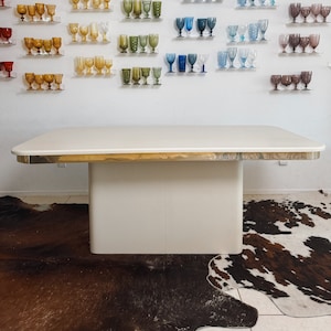 Postmodern Formica and Brass Dining Table