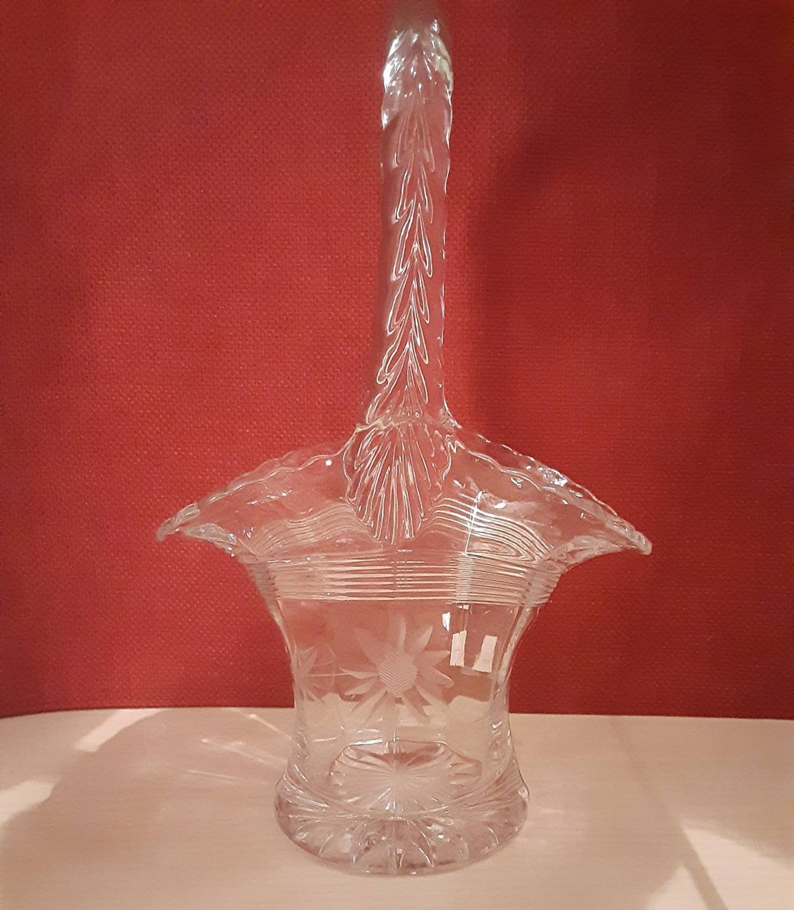 Vintage Glass Basket Etsy