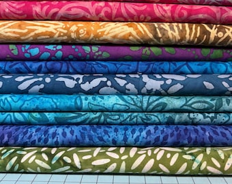 Batik Fabrics - Multiple Vibrant Colors & Patterns Available - sold by the half yard
