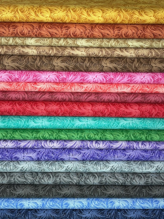Tonal “Whispery” Design 100% Cotton Fabric - Multiple Colors Available - sold by the half yard