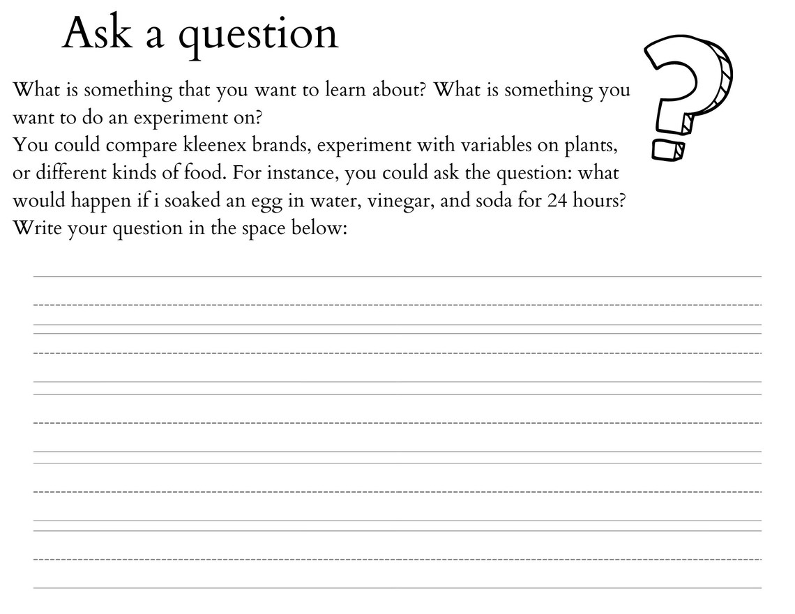 Science Activity Printouts - Etsy