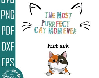Tarjeta de gato mamá Feliz Navidad a los más Purr-Fect Cat mamá papá Gato tarjeta Tarjeta de gato mamá Feliz Navidad a los más Purr-Fect Cat mamá papá Gato tarjeta
