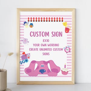 Blues Clues Inspired Custom Party Sign, Create Your Own Sign, Blues Clues Party Decor Signs, Blues Clues Birthday Party Signs