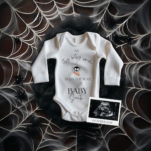Halloween Pregnancy Announcement, Witch Pregnancy Announcement, Fall Baby Reveal, October Baby Reveal