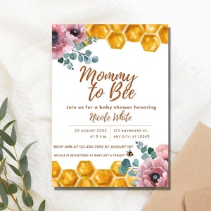 Mommy to Bee, Bee Baby Shower Invitation