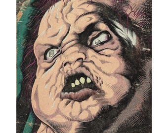 Lámina artística de Total Recall Kuato: ilustración retro de cómic de ciencia ficción