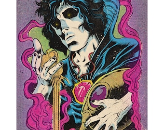 Impresión artística de Sandman Morpheus / Ilustración de cómic retro