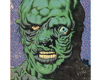 Lámina artística de "El Vengador Tóxico": póster de película de terror estilo cómic retro