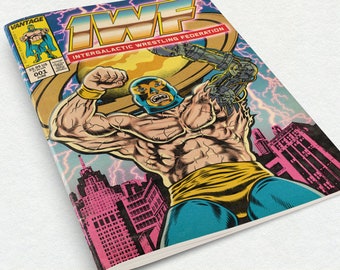IWF: Federación de lucha intergaláctica, número 1, cómic, ciencia ficción, lucha libre, cómic retro de aventuras futuristas de la WWE