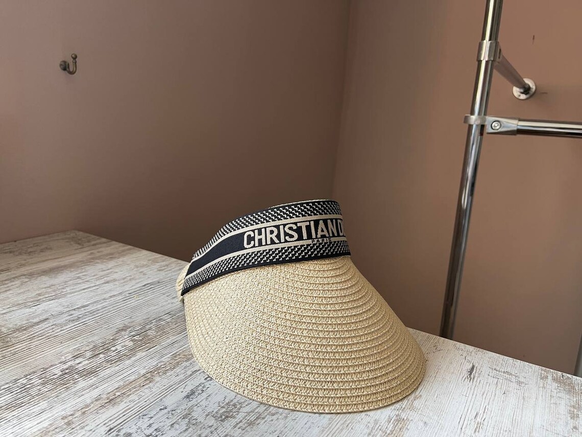 Christian dior Woven Hat Cap visor Etsy