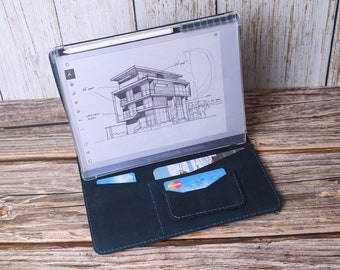 Compatible with for Remarkable Paper Pro  Case Distressed Leather Blue Advanced silicone cover with a practical pen slot Cover 13DDKRE