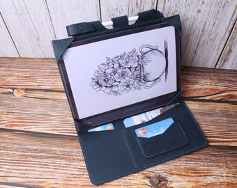 ONYX BOOX Tab X C/Note Air 4 C Tab Mini C Folio Organizer Case Distressed Blue Leather Pen slot Cover BOOX Tab Ultra C Pro Custom 13DCGBX