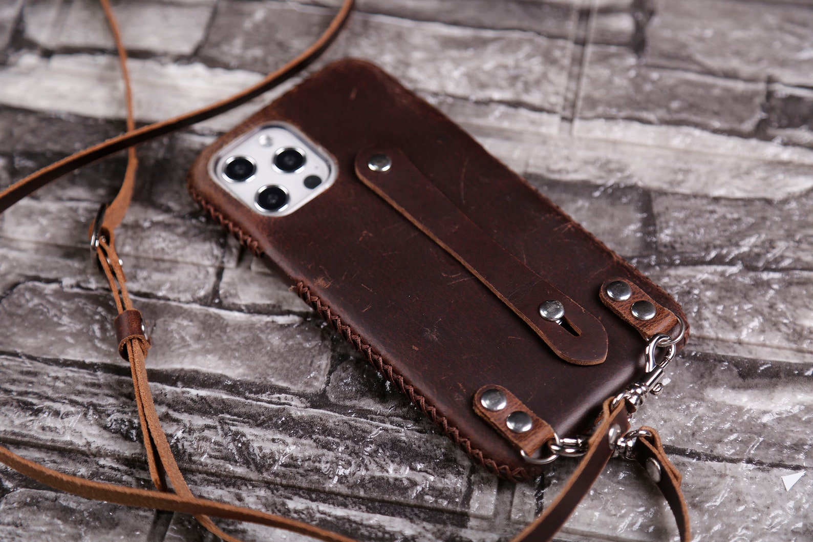 Crossbody Strap Leather Case Iphone 13 Pro Max 12 11 Pro | Etsy