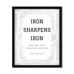 Proverbs 27:17 &quot;Iron sharpens iron and one man sharpens another..&quot; Bible verse, Wall art, Christian Gift, Christian Home Decor, Printable